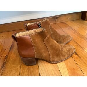 Madewell Asher Brown‎ Suede Leather Block Heel Ankle Boots Size 8.5
